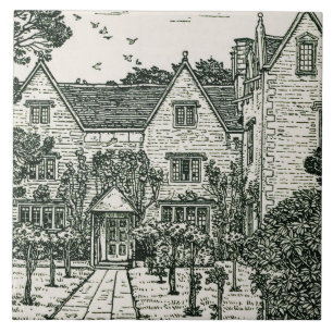 William Morris - Illustration seines Hauses 1893 Fliese