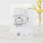 William Morris in seiner Lounge, Karikatur Karte (Gelbe Blume)