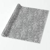 William Morris-Inder, Graphitgrau und Weiß Geschenkpapier (Ungerollt)