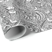 William Morris-Inder, Graphitgrau und Weiß Geschenkpapier (Rolleneckpunkt)