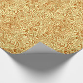 William Morris-Inder, Senf-Gelb und Gold Geschenkpapier (Ecke)