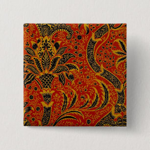 William Morris India Red Floral Button