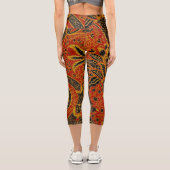 William Morris India Red Floral Capri Leggings (Rückseite)