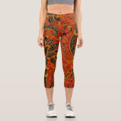 William Morris India Red Floral Capri Leggings (Vorderseite)