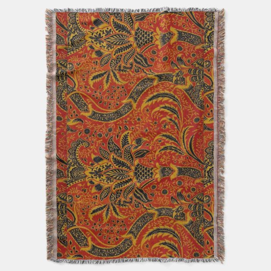 William Morris India Red Floral Decke (Vorderseite Vertikal)