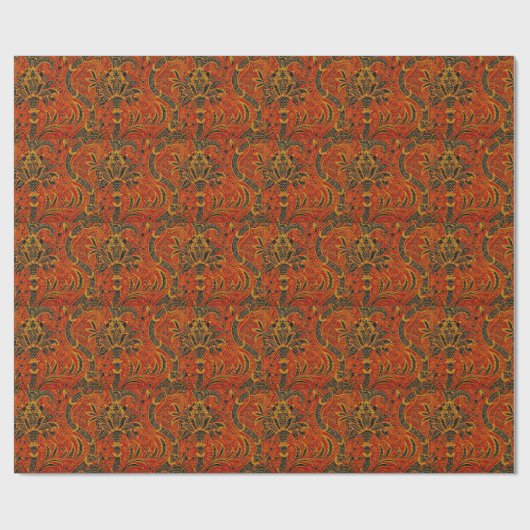 William Morris India Red Floral Geschenkpapier (Flach)