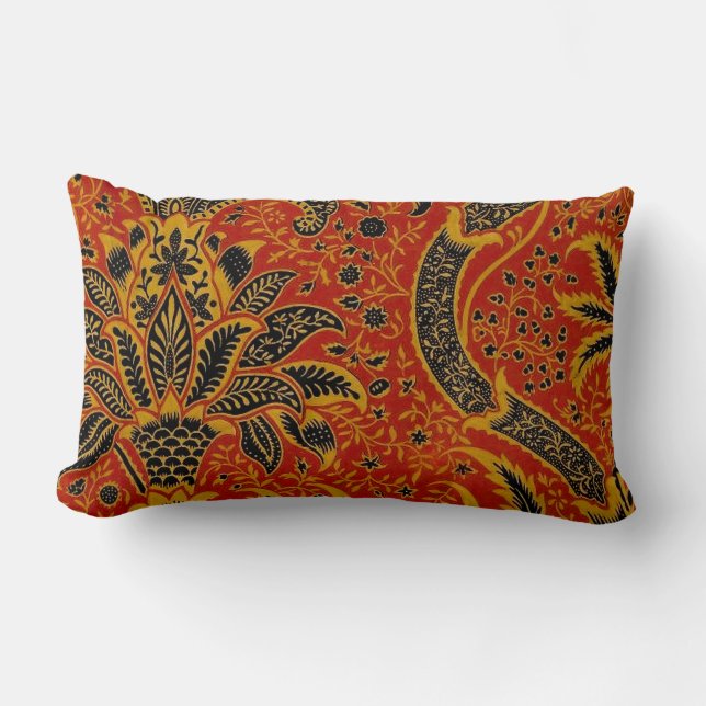 William Morris India Red Floral Lendenkissen (Vorderseite)