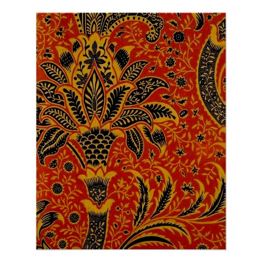 William Morris India Red Floral Poster (Vorderseite)