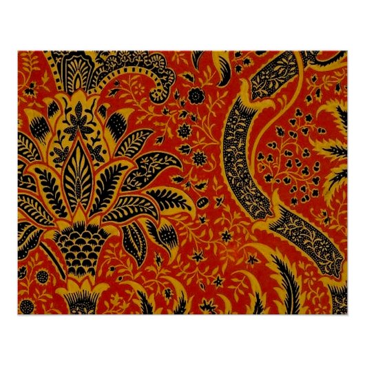 William Morris India Red Floral Poster (Vorderseite)