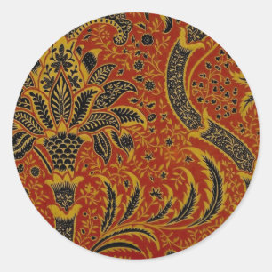 William Morris India Red Floral Runder Aufkleber
