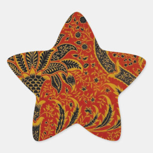 William Morris India Red Floral Stern-Aufkleber