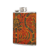 William Morris India Rot Blumen Vintage Klassiker Flachmann (Links)