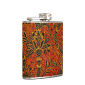 William Morris India Rot Blumen Vintage Klassiker Flachmann (Rechts)