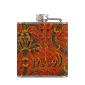 William Morris India Rot Blumen Vintage Klassiker Flachmann (Rückseite)