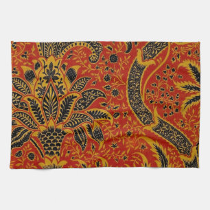 William Morris India Rot Blumen Vintage Klassiker Handtuch
