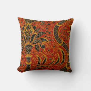 William Morris India Rot Blumen Vintage Klassiker Kissen