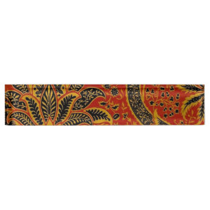 William Morris India Rot Blumen Vintage Klassiker Namensplakette