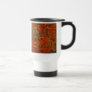 William Morris India Rot Blumen Vintage Klassiker Reisebecher