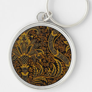 William Morris India Rot Blumen Vintage Klassiker Schlüsselanhänger