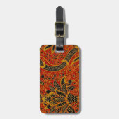 William Morris India Rot floral Gepäckanhänger (Vorderseite vertikal)