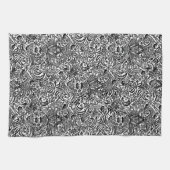 William Morris Indian, Black and White Geschirrtuch (Horizontal)