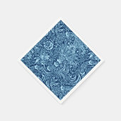 William Morris Indian, Dark Indigo und Sky Blue Serviette (Ecke)