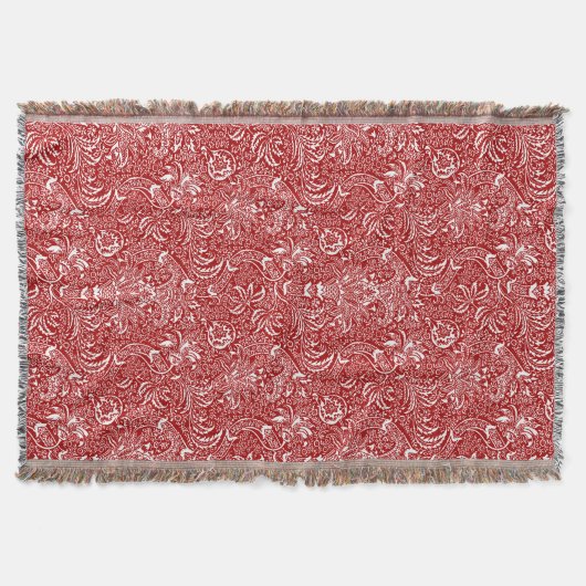 William Morris Indian, Dark Red und White Decke (Vorderseite)