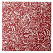 William Morris Indian, Dark Red und White Fliese (Vorderseite)