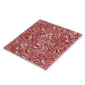 William Morris Indian, Dark Red und White Fliese (Seite)
