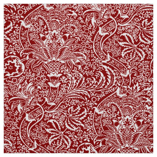 William Morris Indian, Dark Red und White Stoff (Muster)