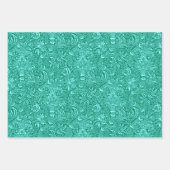 William Morris Indian, Fuchsia Pink, Grau, Aqua Geschenkpapier Set (Vorderseite 3)