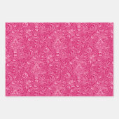 William Morris Indian, Fuchsia Pink, Grau, Aqua Geschenkpapier Set (Vorderseite)