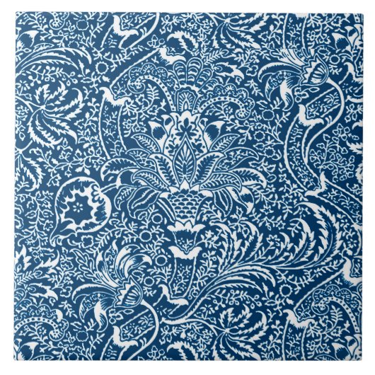 William Morris Indian, Indigo Blue und White Fliese (Vorderseite)
