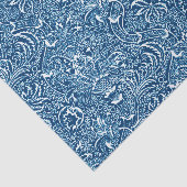 William Morris Indian, Indigo Blue und White Seidenpapier (Ausschnitt)