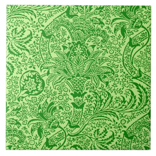 William Morris Indian, Limon und Kiwi Green Fliese (Vorderseite)