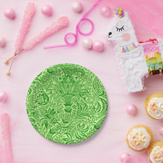 William Morris Indian, Limon und Kiwi Green Pappteller (Party)