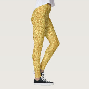 William Morris Indian, Mustard Yellow und Gold Leggings
