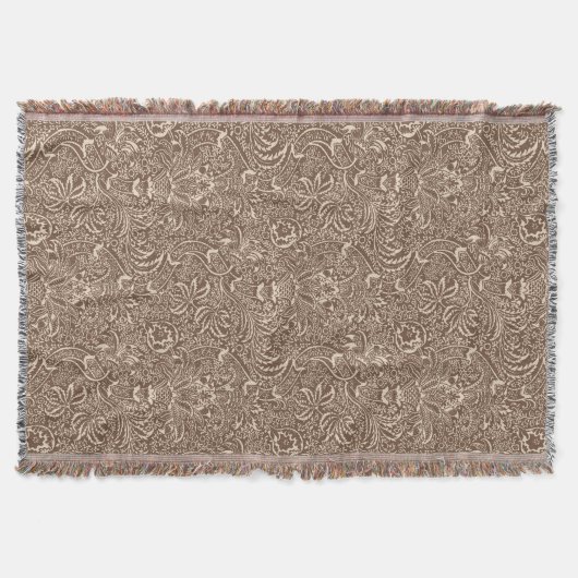 William Morris Indian, Taupe Tan und Beige Decke (Vorderseite)