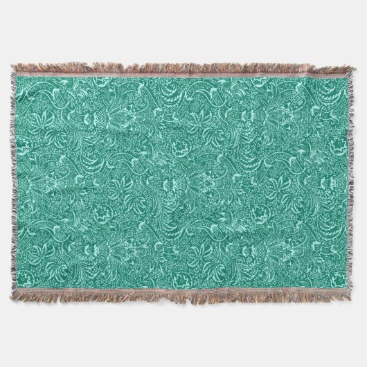 William Morris Indian, Türkis und Light Aqua Decke (Vorderseite)