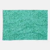 William Morris Indian, Türkis und Light Aqua Geschirrtuch (Horizontal)