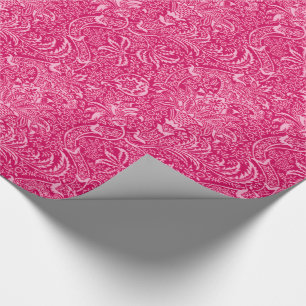 William Morris indisch, tiefes pinkfarbenes Rosa Geschenkpapier