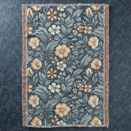 William Morris Inspired Botanical Style Pattern Decke