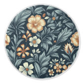 William Morris Inspired Botanical Style Pattern Keramikknauf (Vorderseite)