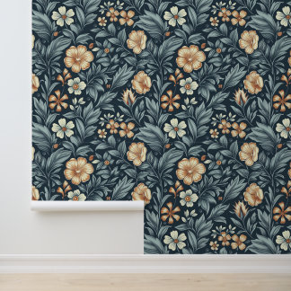 William Morris Inspired Botanical Style Pattern Tapete