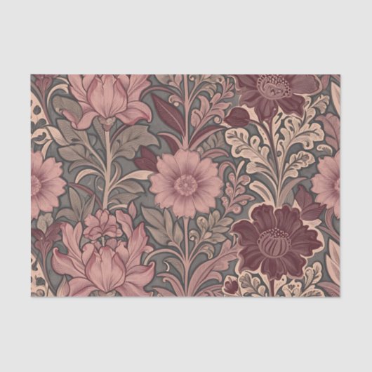William Morris Inspired Floral Pattern Seidenpapier (Vorderseite)