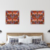 William Morris Inspired Fox with poppies bluebell Bilderwand Sets (Schlafzimmer)
