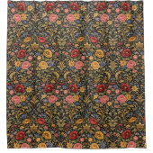 William Morris Inspired Pattern Colorful Flowers Duschvorhang (Vorderseite)