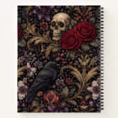 William Morris Inspired Pattern Gothic Skulls Notizblock (Rückseite)