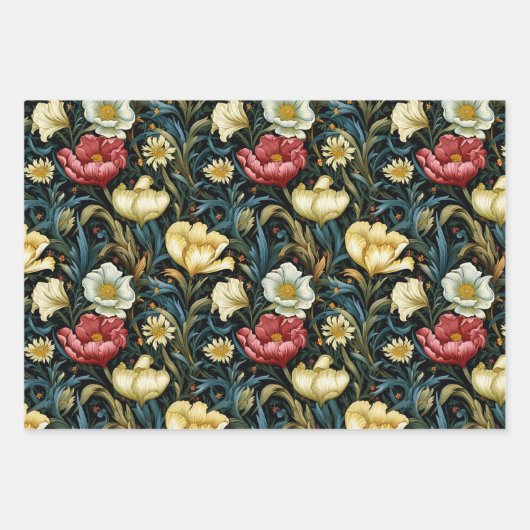 William Morris Inspiriert 3 Geschenkpapier Set (Vorderseite)