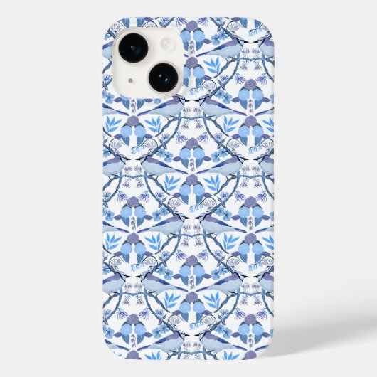 William Morris Inspiriert Bluejay Botanical Case-Mate iPhone Hülle (Rückseite)